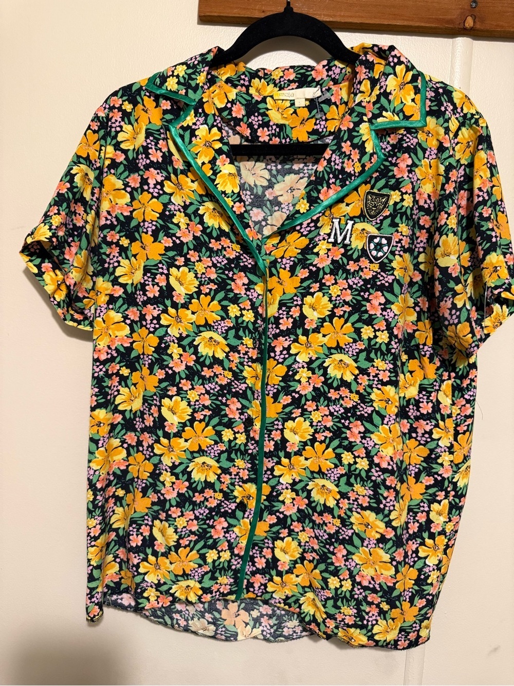 Maje Floral Patches Button
Down Womens size 2 USA Medium